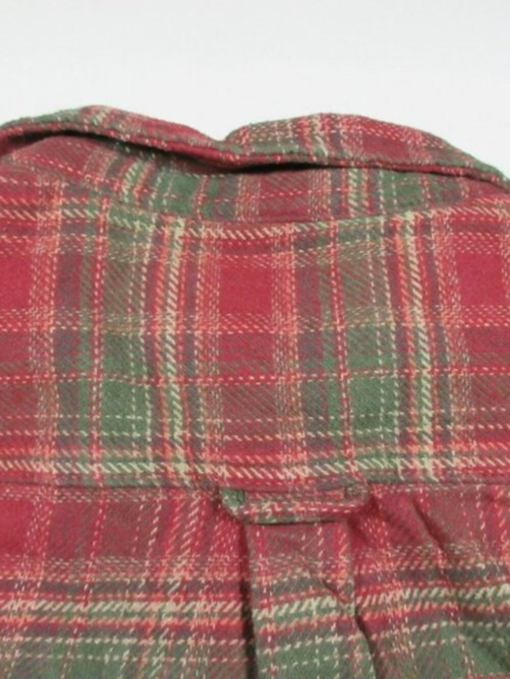 Orvis mens red green beige plaid heavyweight hunting work flannel L - Picture 12 of 12